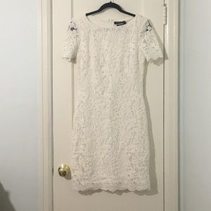 White Embroidered Lace Dress